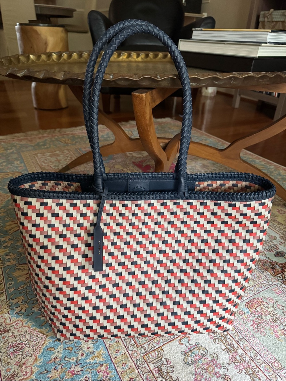 RADLEY London The Sunningdale Medium Open Top Tote Naval Woven Leather